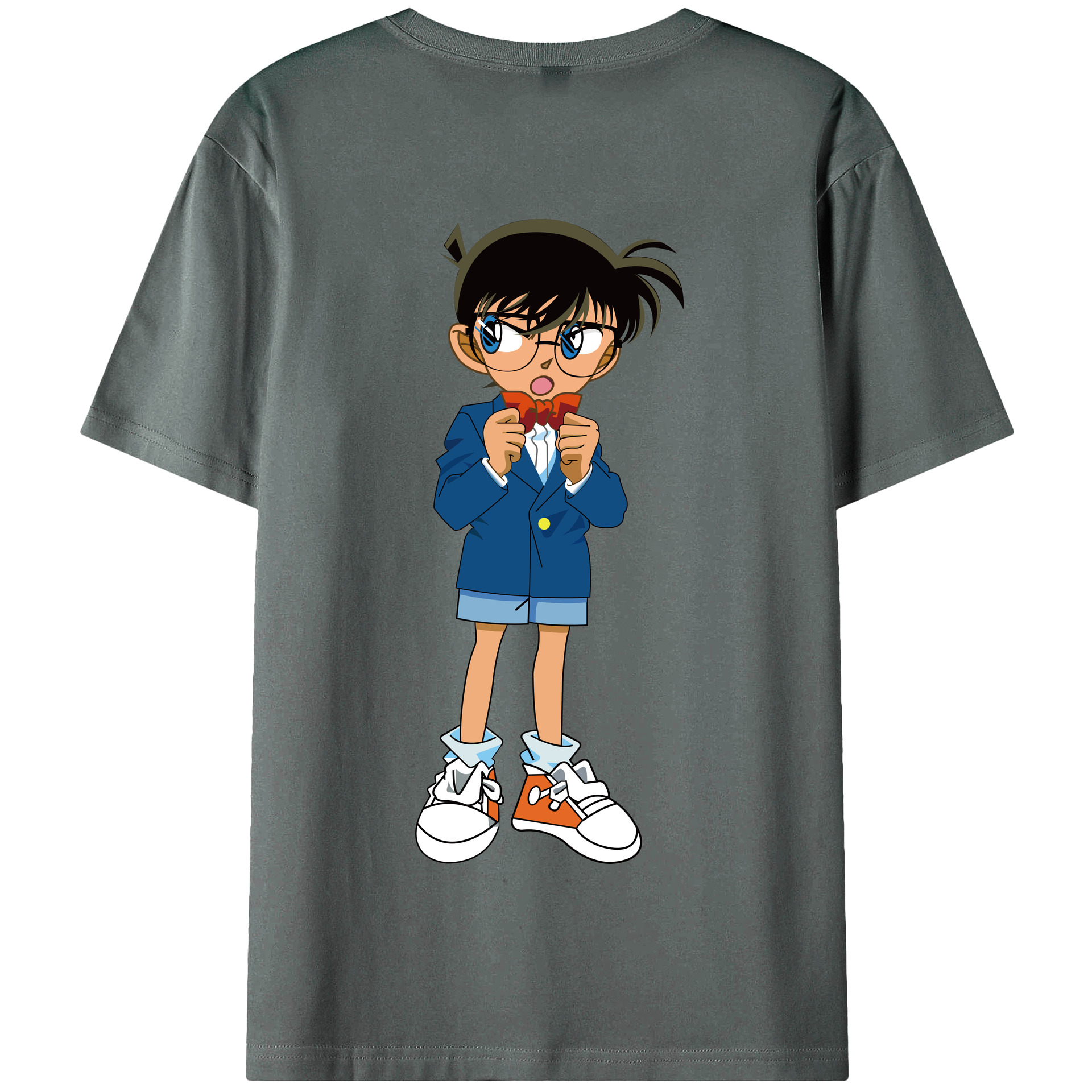 （画像用） 名探偵コナン 江戸川 コナン Detective Conan Conan Edogawa 綿100％半袖Tシャツ（背面プリント）